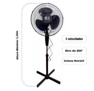 Ventilador de chão 3 velocidades 110v