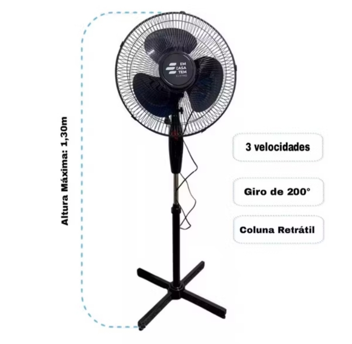 Ventilador de chão 3 velocidades 110v - Imagem 2