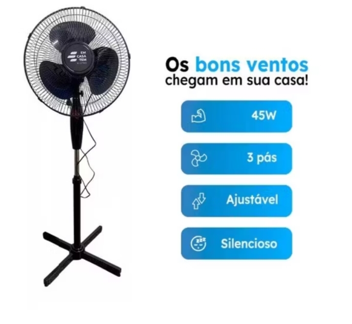 Ventilador de chão 3 velocidades 110v - Imagem 3