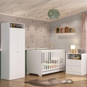 Quarto infantil Completo encanto móveis branco
