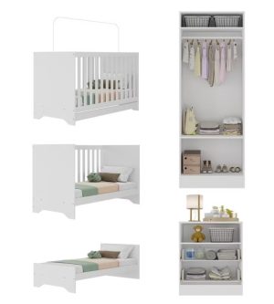 Quarto infantil Completo encanto móveis branco
